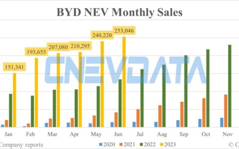 BYD NEV sales in Jun: 253,046