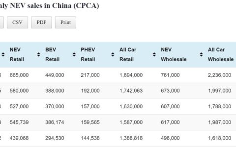 China Jun NEV retail data by CPCA: 665,000