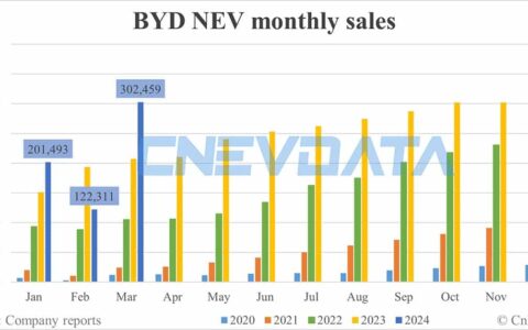 BYD NEV sales in Mar: 302,459