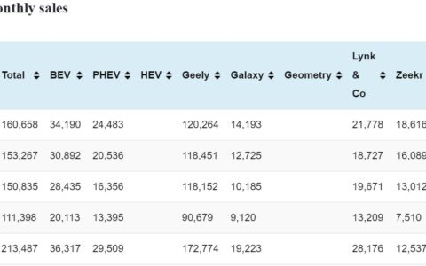 Geely sales in May: 160,658