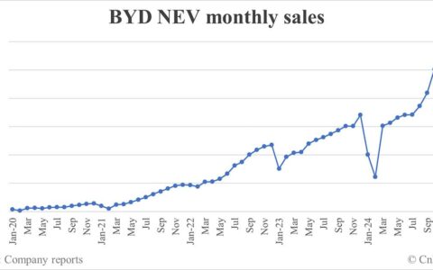 BYD NEV sales in Jan: 300,538