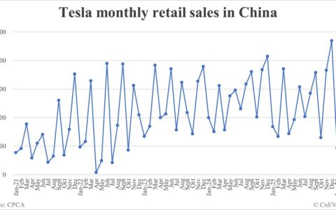 Tesla retail sales in China in Feb: 38,206