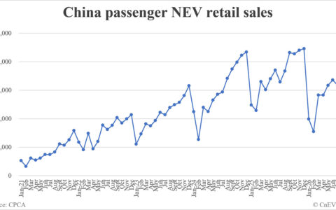 China August NEV retail data by CPCA: 1,005,000